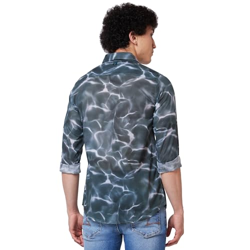 Image of Spykar Cotton Printed Half Sleeve Regular Fit Shirt for Men