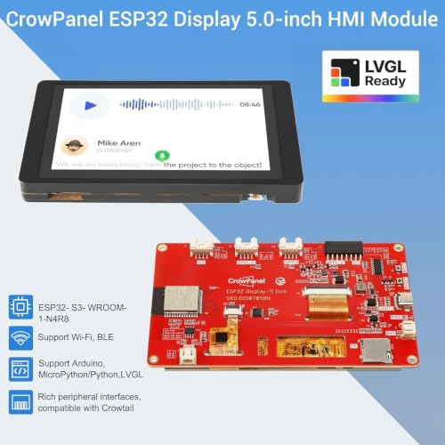 Image of ELECROW 5 inch ESP32 Display 800x480 HMI TFT Touch Screen with Acrylic Case