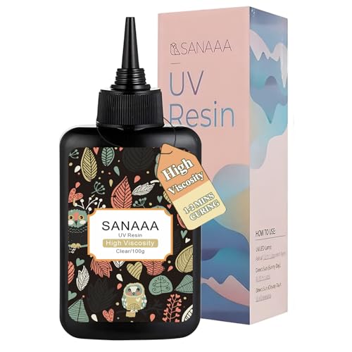 SANAAA UV Resin Clear Hard Type 100g High Viscosity Transparent Ultraviolet Cure Resin for Jewelry Making Keychain Making Crafts Decor Coating
