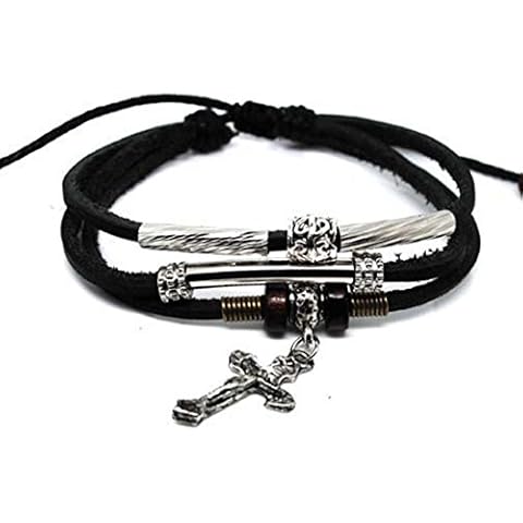 4030059 Christian Cross Leather Adjustable Bracelet Religious Scripture Inspirational Cover