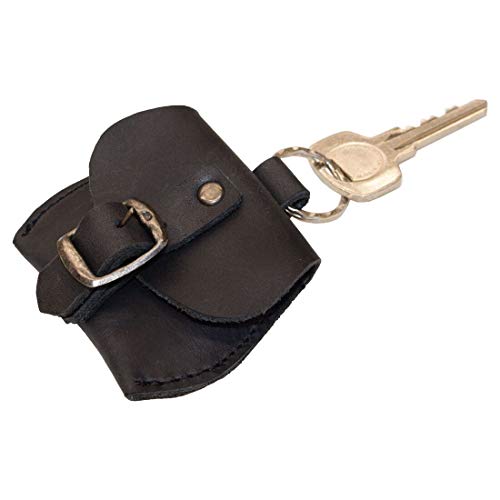 Hide & Drink, Leather Tiny Purse Keychain / Key Ring / Coin Pouch / Case / Mini Bag / Accessories, Handmade Includes 101 Year Warranty (Charcoal Black)