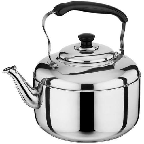Bouilloire sifflante en acier inoxydable de grande capacité 4-10 L pour cuisinière à gaz et induction, théière universelle pour café