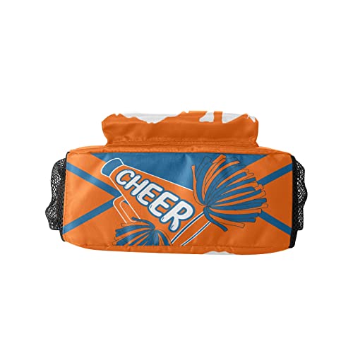 Personalized Cheerleader Backpacks Name Waterproof Laptop Bags Cheer Pom Orange Blue4