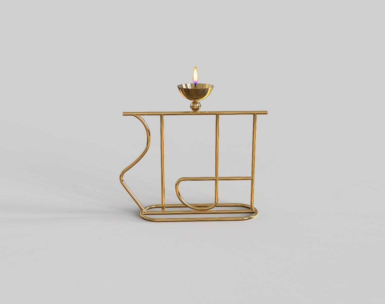 A.S. Design Golden RAM Diya Oil Puja Lamp Decorative for Home Office Gifts/Articles Decor for Mandir-image-5