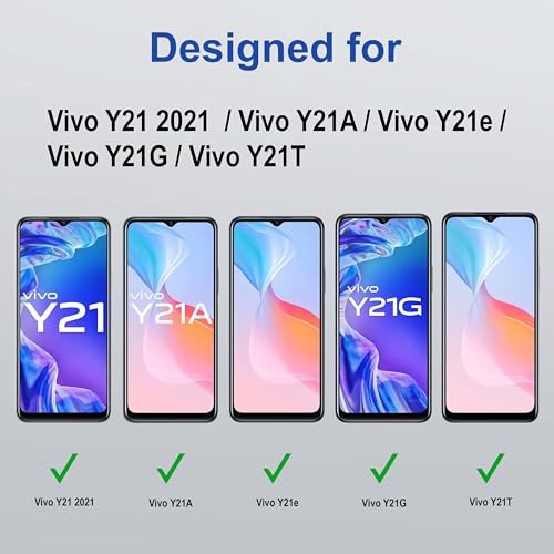 Image of ZAP CASE HD Plus Tempered Glass Screen Protector Compatible for Vivo Y21 2021 (Black) Edge to Edge Coverage with Easy Installation Kit