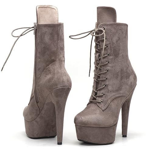 Image of WUXIN H&P 6 in Pole Dance Boot Shoes For Women,Exotic Stiletto Shoes Platform,Stiletto Platform Pole Dancing Ankle Boots Heels