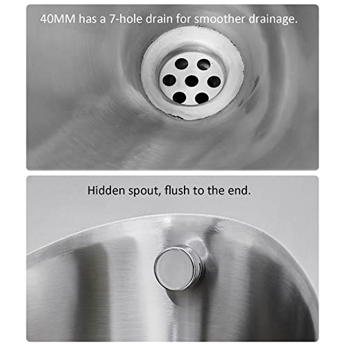 OTQEFTN Wall-Mounted Stainless Steel Urinals, Household Small Men's Urinals, Induction Drainage Public Toilets, Vertical Toilets, Suitable for Use in Homes, Hotels, Schools