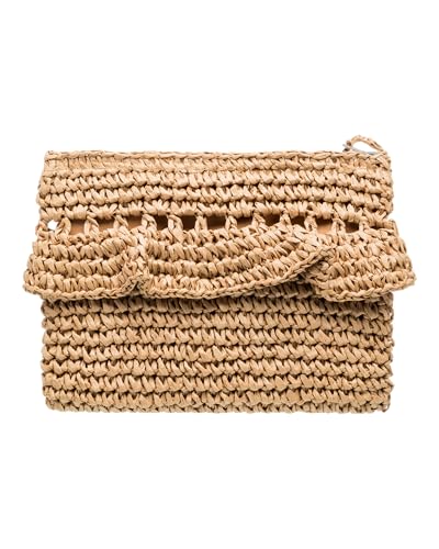 Roxy Stylish Woven Pattern Paper Fabric Straw Crossbody Bag3