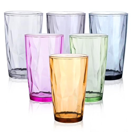 SITAKE 6 Stück Plastik Wassergläser Set, 480ml Camping Gläser, Kunststoffgläser, Unzerbrechliche Drinking Glass, Stapelbar Camping Gläser für Picknicks, Partys, Restaurant SITAKE 6 Stück Plastik Wassergläser Set, 480ml Camping Gläser, Kunststoffgläser, Unzerbrechliche Drinking Glass, Stapelbar Camping Gläser für Picknicks, Partys, Restaurant