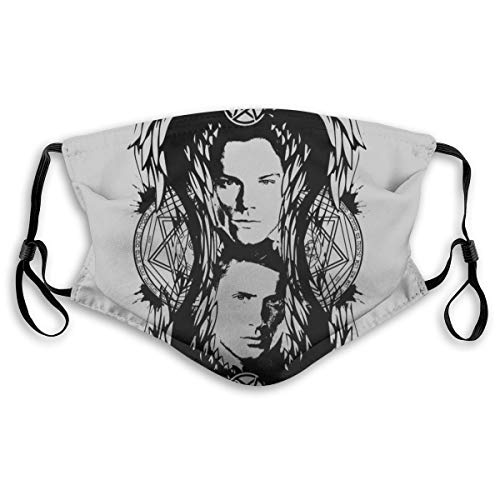 Supernatural Sam and Dean Winchester Devils Trap Montage Unisex Mouth-Muffle Face Scarf Anti Dust Mouth Cover