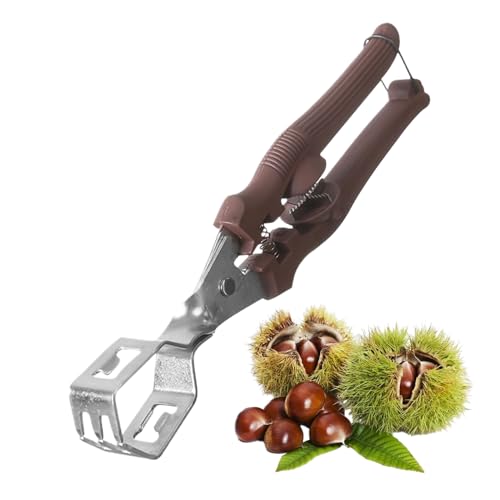 Birsuruzor クルミ割り器,手動式栗剥き器 - キッチン用ピーカン割り器,ピーカン アーモンド 女性 男性 大人 シニア 家庭 パーティー キャンプ 料理用
