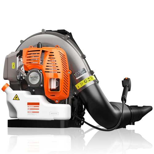 79.4cc Backpack Gas Leaf Blower 984 CFM 194 MPH Leaf Blower with Anti-Vibration Springs & Breathable Harness Heavy Duty 2-Stroke Backpack Blower for Wet Leaves Yard & Snow