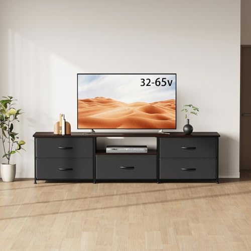 YeTom テレビ台 テレビボード 55型対応 収納付きテレビ台 おしゃれ ローボード 引き出し付き テレビラック オープンシェルフ 幅150×奥行35×高さ40cm ブラウン