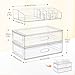 Clear Stackable Makeup Organizer with Drawer, 12''W Acrylic Storage Drawers, Cosmetic Display Case for Vanity Bathroom Countertop, Beauty Holder for Lipstick Brush Skincare Perfume