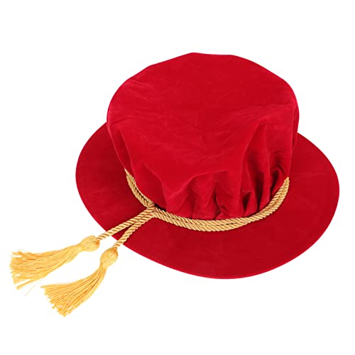 Chapeau de remise de diplôme adulte velours rouge et bonnet de docteur