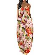 Yiershu Women's Loose Long Dresses Casual Spaghetti Straps Plus Size Floor Length Sundresses Sexy...