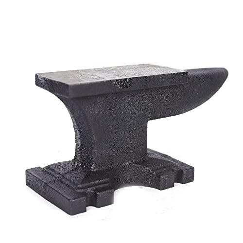HINOPY Yunque, 5 kg/11 kg/25 kg, yunque forjado, herramienta de forja, cuerno individual, hierro fundido, negro, para forja, batería, reloj, mesa de sujeción (11 kg)