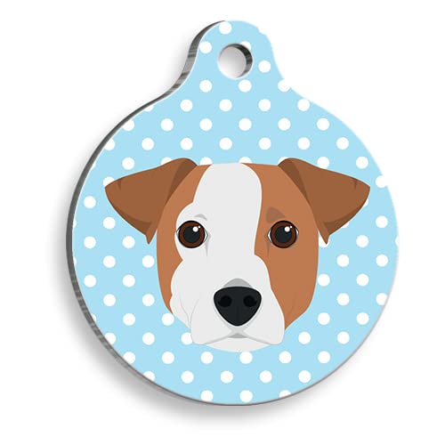 JACK RUSSELL Personalized Dog Tag - Custom Name Tag - ID Tag for Dog & Cat - Customized Pet Tags - Dog Name Tag - Cat Name Tag - Engraved Dog Tag (Blue)