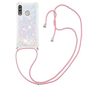 Vloeibaar drijfzand Silicone TPU Bumper Case (met Lanyard )voor Huawei P30 Lite (Kleurrijk)