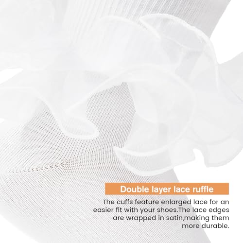 Komorebi Big Ruffle Ankle Socks Women-Lace Frilly Cute Socks-Soft Cotton Girls Sock4