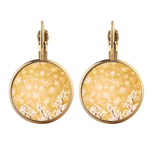 Boucles d'oreilles pendantes clip or blanc motif pétale japonais : la solution beauté sans douleur