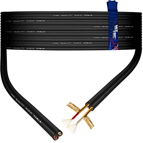 Image of 1STec 10m Twin Black Individually Screened OFC Lead in figure of 8 Construction Audio Signal Interconnect Cable for Soldering 10/0.12mm inner 99.9% OFC Conductor Strands & 29 × 0.1mm Spiral Shielding