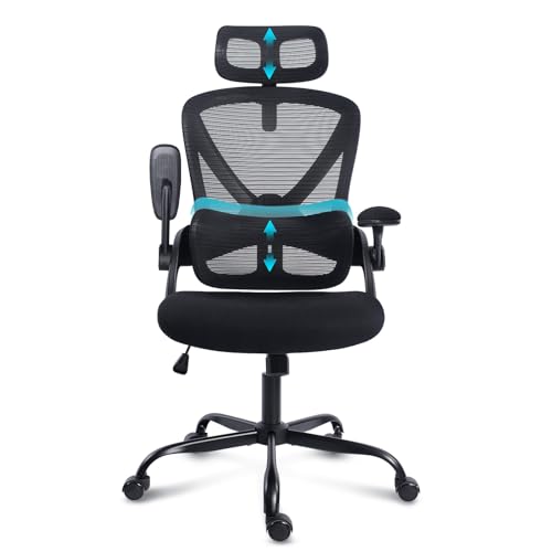 Silla Ergonomica Escritorio, Silla Oficina con Reposabrazos 3D Ac...