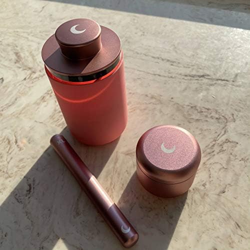 Brando Moon Glass Storage Jar Pro with Airtight Cute Lid Engraved with Moon - Smell Proof and Airtight Multi-Use Stash Container for Spices, Coffee etc - Perfect Travel Size 4" and 250ml