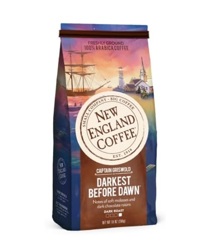 Image of New England Coffee Darkest Before Dawn Dark Roast Ground Coffee, 10oz Bag (Pack of 1)