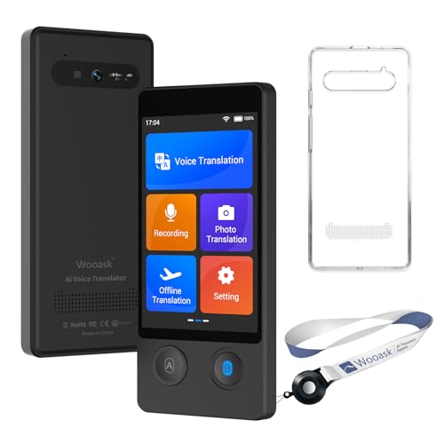 W12 Language Translator Device, 2026 Upgraded AI Translator No WiFi Needed, Support ChatGPT, 140+ Languages Instant Two-Way Translator, Offline/Photo Translation for Business Travel