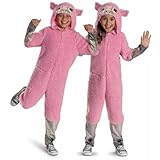 Minecraft Pink Sheep Jumpsuit Costume Cosplay (Small)