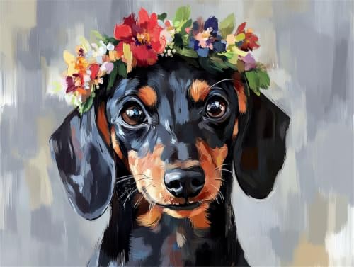 Cuadros para pintar por numeros perro manualidades adultos lienzo acrilico