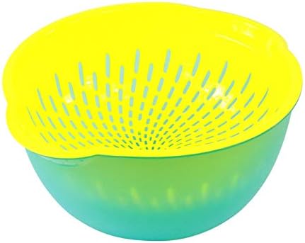 Plastic Colander and Bowl Combo Set Lime Green Large