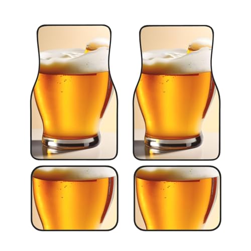 Alfombrillas de espuma de cerveza antideslizantes para suelo de coche de 4 piezas
