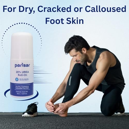 Image of Parisar Foot Roll on 50ml (Pack of 3) - 20% Urea Foot Cream for Dry & Cracked Feet with 2% Lactic Acid, Olive Oil & Vitamin E | Crack Heel Repair Cream