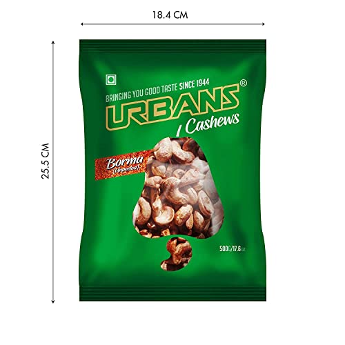 Image of URBANS Cashew Unpeeled Borma Whole Cashew With Skin Nuts Kernels Kaju (Raw Cashew) (500 Grams)