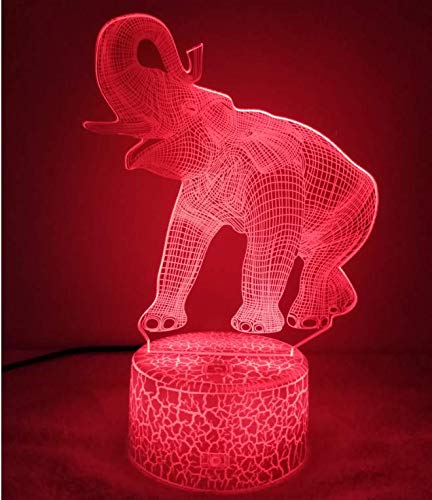 Lampada 3D LED A Forma Di Elefante Con Telecomando, 16 Colori, Luce Notturna Per Bambini, Acrilico - 4