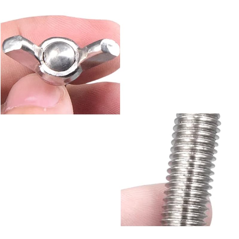 10pcsM8*25MM Butterfly Wing Bolts Stainless Steel Wing Nuts and Bolts Heavy Duty Hand Twist Tighten Fasteners Screws for DIY Tools - Image 4