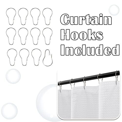 Jinchan White Waffle Shower Curtain Ruffle Shower Curtain For Bathroom Farmhouse Shower Curtain Shabby Chic Country Style Modern Fabric Shower Curtain With Hooks Water Repellent 70X72 Inches #TOP3