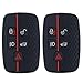 for Land Rover Key Fob Cover 2 PCS Silicone Car Key Fob Cover Case for Land Rover L405 Sport Evoque LR2 LR4 Discovery Sport Freelander Jaguar F-Pace F-Type XE XF XJ 5 Buttons Key Shell Case Black