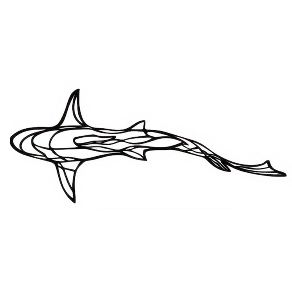 LYEAA Silueta de tiburón arte de pared creativo hierro forjado decoración de tiburón metal minimalista tiburón artesanía para decoración de la habitación del hogar