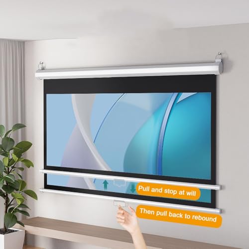 Pantalla Retráctil de Proyector 60in 16:9 con Bloqueo Automático miniatura 2