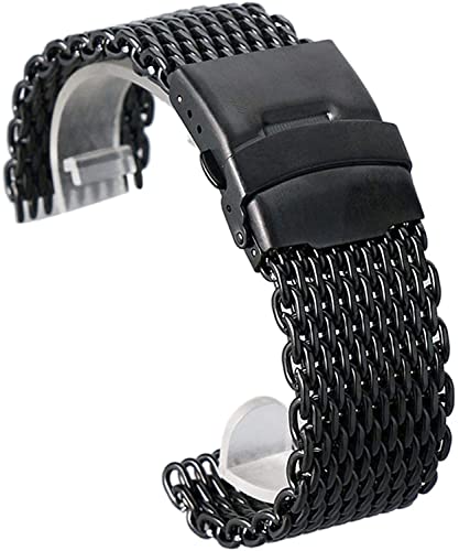 Bracelet montre maille acier noir polyvalent du bureau aux sorties sportives