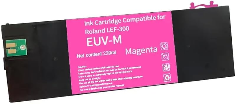 220ML Eco Refillable Cartridge Compatible with Roland LEF-20 LEF-10 LEF-12 LEF-300 LEC-330 LEC-300 LEC540 EUV EUV2 EUV3 EUV4 EUV5Magenta