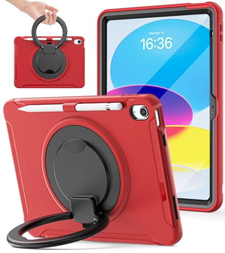 BATYUE Shockproof Case for iPad A16 11th / 10th Gen, Red