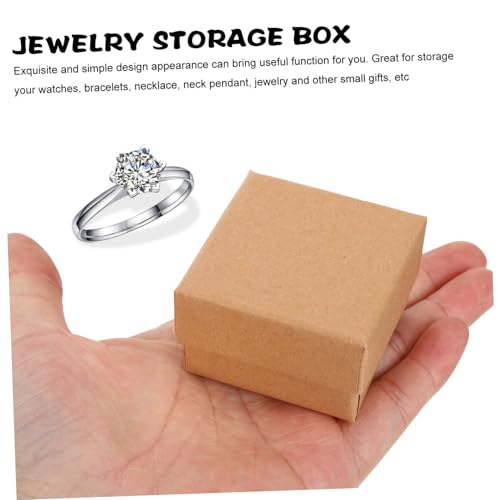 Boîtes à bijoux en carton marron pour collier et bague - 5