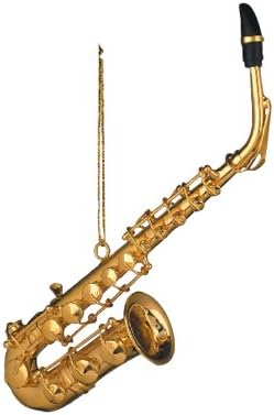 Music Treasures Co. Gold Alto Saxophone Christmas Ornament