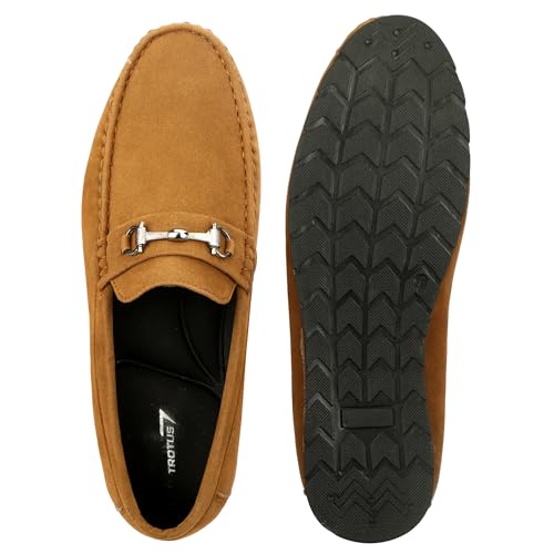 TROTUS Men's Brown Loafers with Soft Cushioned Insole Tan - Image 8