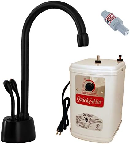 Westbrass A272HFP-62 Develosah 2-Handle Hot and Cold Water Dispenser with Instant Heating Tank, Matte Black