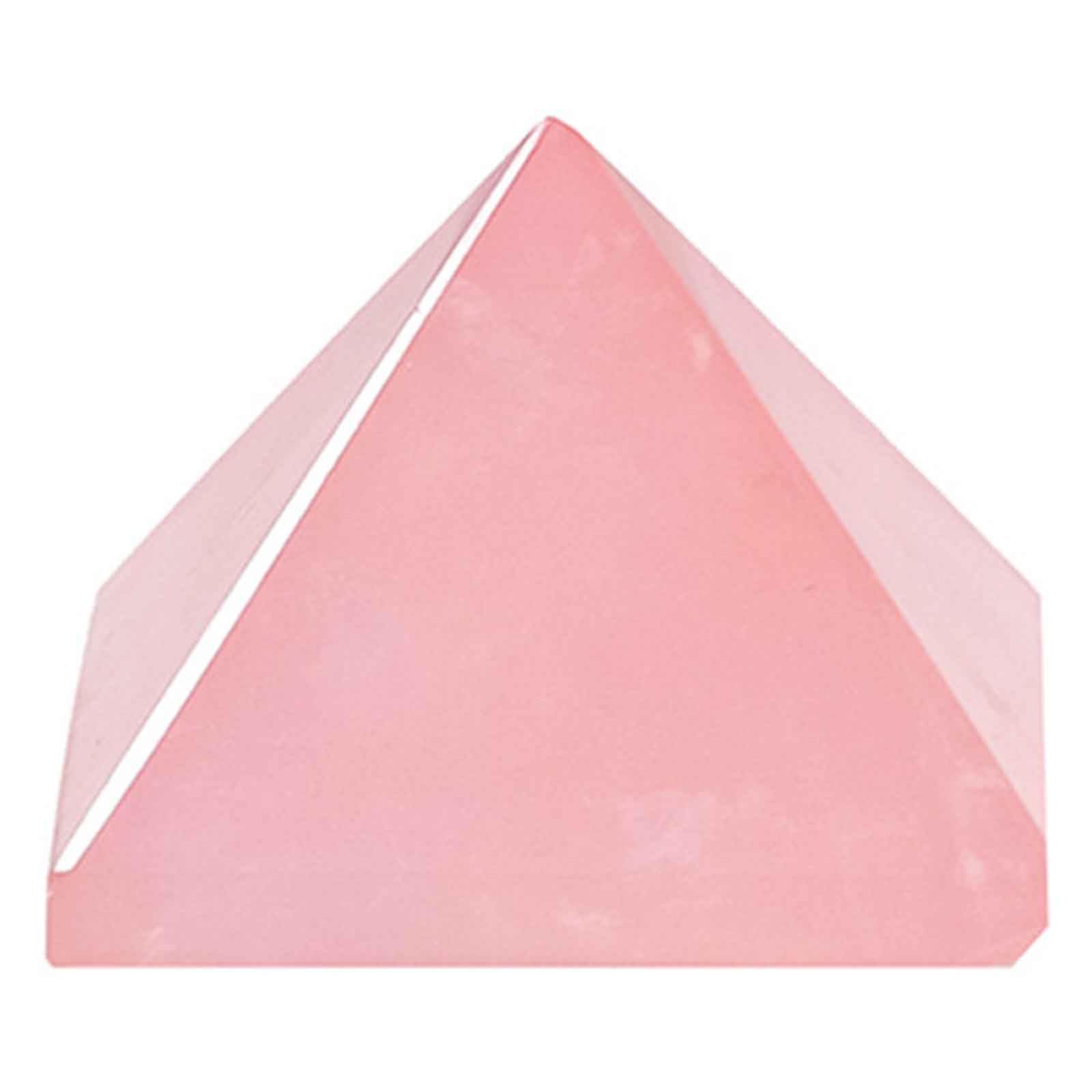 Pirámide de Piedras Preciosas curativas de Cristales de Cuarzo Rosa, Gran Figura piramidal de Piedra Natural para meditación, Reiki, Equilibrio de Chakras,6cm